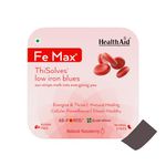 HealthAid® Fe Max™ ThiSolves™ Low Iron Blues Oral Strips | Iron Supplement with Vitamin C, Zinc, Beetroot Extract & Folic Acid| AB-Fortis®|Quatrefolic®| For Men, Women & Children - 30 Oral Strips