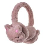 THE DDS STORE Cute Cat Fluffy Ear Muff for Women Plush Foldable Earmuffs Kids Winter Earmuffs Girls Boys Cold Weather Ear Warmer (Dark Pink)