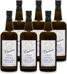 Roi Extra Virgin Olive Oil from Italy - Cucina Ligurian Olive Oil from Italy, First Cold Pressed, Pure, Polyphenol Rich EVOO, 34 fl oz (1 liter), Pack of 6