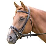 Soft Padded Comfort Headpiece Bridle | Equestrian Leather Bridle for Horse Color (Brown, Full)