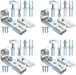 Bi-fold Door Hardware Repair Kit - 4 Pack Closet Door Hardware Set for 24 36 72 inch Track Folding Doors Accordian Pantry Hardware Replacement Parts Include Tops & Bottom Pivots, Bracket & Guide Wheel