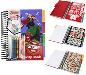 Marvel Boys Sticker Book Over 1000 Spiderman Stickers Scrapbook Colouring Pencils Avengers Activity Book - Boys Gifts (Multi Avengers)