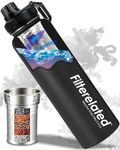 Alkaline Water Bottle Stainless Steel Portable Alkaline Filter Water Bottle Sports Travel Home Water Bottle,PH 9+ Water for health, 800 ml (Black)