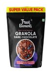 True Elements Dark Chocolate Granola 700g - High Fiber Granola | 100% Natural Dark Chocolate | Wholegrain Cereal for Breakfast