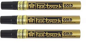 Sakura Pen Touch Paint Marker, Gold, 2.0mm Med 41501-art Craft Pen Maker, 3 pens