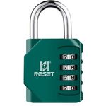 RESET-060 4 Digit Combination Lock Outdoor Padlock for School Gym Sports Locker Fence Toolbox Gate Suitcase Hasp Army Green