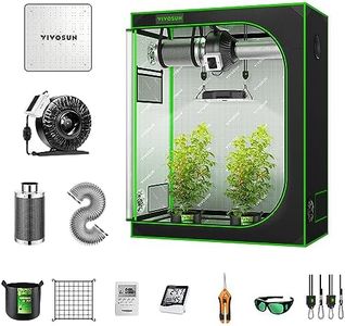 VIVOSUN GIY 4x2 Grow Tent Complete System, 4 x 2 ft. Grow Tent Kit Complete with VS1000 Led Grow Light, 4 Inch 203 CFM Inline Fan, Carbon Filter and 8 ft. Ducting Combo, 48" x 24" x 60"