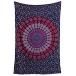 Purple Mandala Wall Hanging Tapestry for Decorative Home and Bed 84x54 Inch Peacock Printed Tapestries Hippie Bohemian Indian Boho Hippy Beach Throw Twin Size