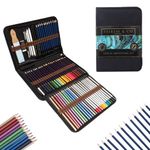 HTI Fairfax & Co 72 Piece Pencil Sketching Set with Portable Case | Premium Quality Drawing Pencils Artists Drawing and Sketching Pencil Set with Case Shading & Colouring Pencils Set Art Tool Kit