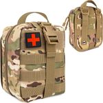 72HRS Medical Molle Pouch Tactical - 1000D Nylon First Aid Pouch, Big Capacity Utility Pouch, Heavy Duty for Home & Outdoor (Bag Only) (Camo)