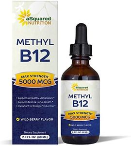 Vitamin B12 Sublingual Liquid Drops - 5000 MCG Supplement with Methylcobalamin (Methyl B-12) - Max Absorption B 12 to Increase Energy - Vegan Friendly - 2 fl oz