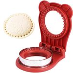 Sandwich Maker 3.5 in Cookies Cutter - Sandwich Cutter and Sealer, DIY Butter and Jelly Crustless Sandwich Cutter Maker for Kids Children Boys Girls Lunch Back to School(Wine red, Round)