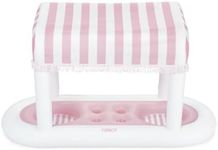 FUNBOY Giant Floating Pink Cabana Stripe Drink Station, Removable Fabric Shade with Fringe, Perfect for Parties, Table-top Decorations and in-Pool Refreshments.