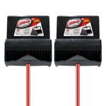 Libman Commercial 919 Lobby Dust Pan and Broom Set (Open Lid), 41" Length, 12" Width, Black/Red (Pack of 2)