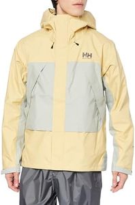 Helly Hansen Scandza Light JKT Jacket, Water Repellent, Waterproof, Windproof, Cold Protection, Moisture Permeable, Thermal, Unisex, amber yellow/pepple grey, XL