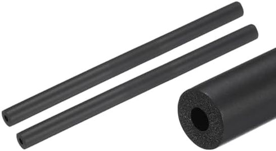 uxcell 2pcs 10" Pipe Insulation Tube 1/4 Inch(6mm) ID 5/8 Inch(16mm) OD Foam Tubing for Handle Grip Support, Black