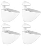 6 x Big Adjustable Wood or Glass Shelf Bracket - White Metal Mount Shelf Support 30KG Load for 5-25mm Thickness Shelf - Ideal Shelf Brackets and Supports for Home Décor (6, White)