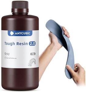 ANYCUBIC Tough Resin 2.0, 3D Printer Resin with lmproved Toughness and Unmatched Precision, 405nm UV-Curing Photopolymer Resin for LCD 3D Printing (Grey, 1kg)