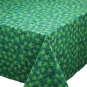 St Patrick's Day Tablecloth, St Patrick's Day Spring Tablecloth Rectangle Clover Tablecover Shamrock Tablecloth Green Leaves Table Runner for St Patrick's Day (55 x 79 Inch)