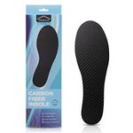 Carbon Fiber Insole 1 Piece, FAKILO Carbon Fiber Insoles Shoes Insert for Women Men, Rigid Support for Turf Toe, Foot Fractures, Hallux Rigidus, Mortons Toe, Suitable for Hiking, Walking, Sport-253mm