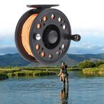 Fly Fishing Reel, GLA 7/8 5/6 Fly Fishing Reel with Line Left/Right Hand and the Required Fishing Lines, Fisherman Accessory, Fly Fishing Wheel with Fishing Line (Orange GLA7/8)