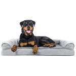 Furhaven Pet Dog Bed | Orthopedic Ultra Plush Sofa-Style Couch Pet Bed for Dogs & Cats, Gray, Jumbo, Plush Gray (45536087BX)