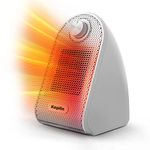 KEPLIN Ceramic Desk Heater, 500W, Electric Low Energy Consumption for Home & Office, Mini Portable Plug-in, Adjustable Thermostat Space Heater with Overheat & Tip-Over Protection (White)