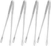 4 Pack Stainless Steel Grill Tongs Korean Japanese Barbecue Tongs Kitchen Food Tongs Tweezers Cooking Clamp (11inch/28cm)