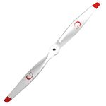 XOAR PJM-E 16x7 White Red Tips Electric RC Airplane Propeller. 16 Inch 2 Blade White Wood Prop for Electric RC Plane