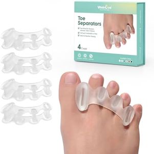 Welnove Lot de 2 paires de séparateurs d'orteils pour corriger les oignons - Pour homme et femme - Soulagement des douleurs aux pieds - Alignement des pieds - Redresseurs d'orteils réglables pour