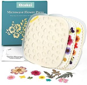 Etcokei Quickly Microwave Flower Press Kit, 2 Layers 7.5" Flower Pressing Kit for Adults & Kids, Larger Flower Press for Plant DIY Arts, Resin Arts, Scrapbooking, Nail Craft (Patented)