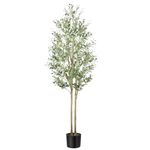 Alupssuc 7FT Artificial Olive Tree, Fake Olive Tree with Lifelike Leaves and Fruits, Faux Tall Plant Indoor Outdoor for Home Living Room Bedroom Balcony Corner Office Garden Decor, 210cm