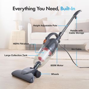 VonHaus 800W Stick Vacuum Cleaner – Lightweight, Grey