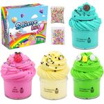 4 Pack Butter Slime Kit, DIY Fluffy Slime Supplies Kit for Girls Boys, Scented Slime Stretchy and Non Sticky Cloud Slime Kit, Birthday Gift and Party Favors for Kids, Stress Relief Toys (Style C)