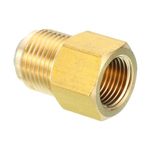 PATIKIL 3/8 Inch Female Flare x 1/2 Inch Male Flare Connectors, 2Pcs SAE 45 Degree Flare Brass Adapter Flare Pipe Fitting for Air Gas Line Refrigeration HVAC