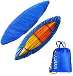 7.8-18ft Waterproof Kayak Canoe Cover-Storage Dust Cover UV Protection Sunblock Shield for Fishing Boat /Kayak / Canoe 7 Sizes [Choose Color] (Dark Blue(Upgraded), Suitable for 13.8-15ft Kayak)