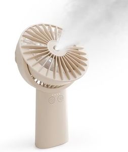 HonHey 4000mAh Handheld Misting Fan Portable, Rechargeable Small Personal Water Spray Hand Held Mist Fan Battery Operated, 90° Rotatable for Home Office Men Women Kids Travel Outdoors Apricot
