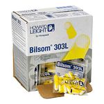 Howard Leight by Honeywell Bilsom 303L Single-Use Foam Earplugs, SNR 33 dB, Large, Yellow & White Color, Bullet Shape, Uncorded, 1007192 (Pack of 200 Pairs)