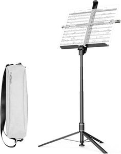 KraftGeek 66" Foldable Music Stand for Sheet Music with Carrying Case