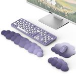 MoKo Cloud Wrist Rest, Ergonomic Cloud Keyboard Wrist Rest with Mouse Rest Wrist Pad, Upgraded PU Leather Cloud Arm Rest Wrist Pad for Keyboard and Mouse for Office, Gaming, Computer, Laptop, Purple