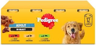 Pedigree Adult Dog Wet Food Can, Mixed Selection Gravy, 12x400g