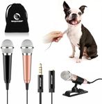 [2PCS] Mini Karaoke Microphone, Wootrip Mini Voice Recording Microphone Portable Karaoke Mic for Singing, Recording, Voice Recording(Black/Gold)