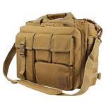 GES 15.6 inch Laptop Bag, Multi-funtion Men's Outdoor Tactical Nylon Shoulder Laptop Messenger Bag,Briefcase Handbags for Camera/Tablet/Notebook (Brown)