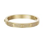 GOLDHARTZ Chic Cartier-Inspired Love Bracelet with Three Row Simulated Diamonds | Iconic Design | Timeless Symbol of Affection | 925 Sterling Silver | 18kt Gold & Yellow Gold Overlay