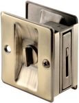 Slide-Co 163142 Antique Brass Privacy Lock with Pull Pocket Door Lock (Single Pack)