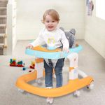 R for Rabbit Little Feet Sportz Baby Walker for Kids 9 to 18 Months for boy Girl Push Activity Walker with Music | 6 Months Warranty | (Orange Blue)