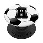 PopSockets Boys Soccer Ball Letter H Monogram Football Coach Gift PopSockets PopGrip: Swappable Grip for Phones & Tablets