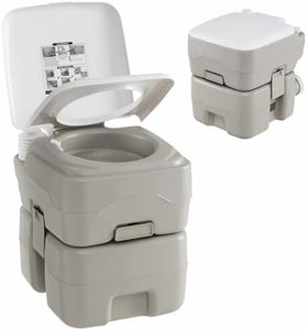 SPOTRAVEL 20L Portable Camping Toilet, Lightweight Flushing Toilet with Telescopic Funnel, Removable Tank and Level Indicator, Emergency Commode Porta Potty for Indoor Outdoor