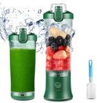 600ml Portable Blender USB Rechargeable, TOPESCT Waterproof Personal Blender for Shakes and Smoothies, 270W Strong Cutting Power with 6pcs 3D Blades for Travel, Office & Sports (Blackish Green)