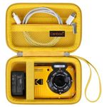 Canboc Carrying Travel Case for Kodak PIXPRO WPZ2 Rugged Waterproof Digital Camera, Underwater Photography Camera Bag, Zipper Mesh Pocket fits USB Cable, Battery, Adapter, Yellow (Case Only)